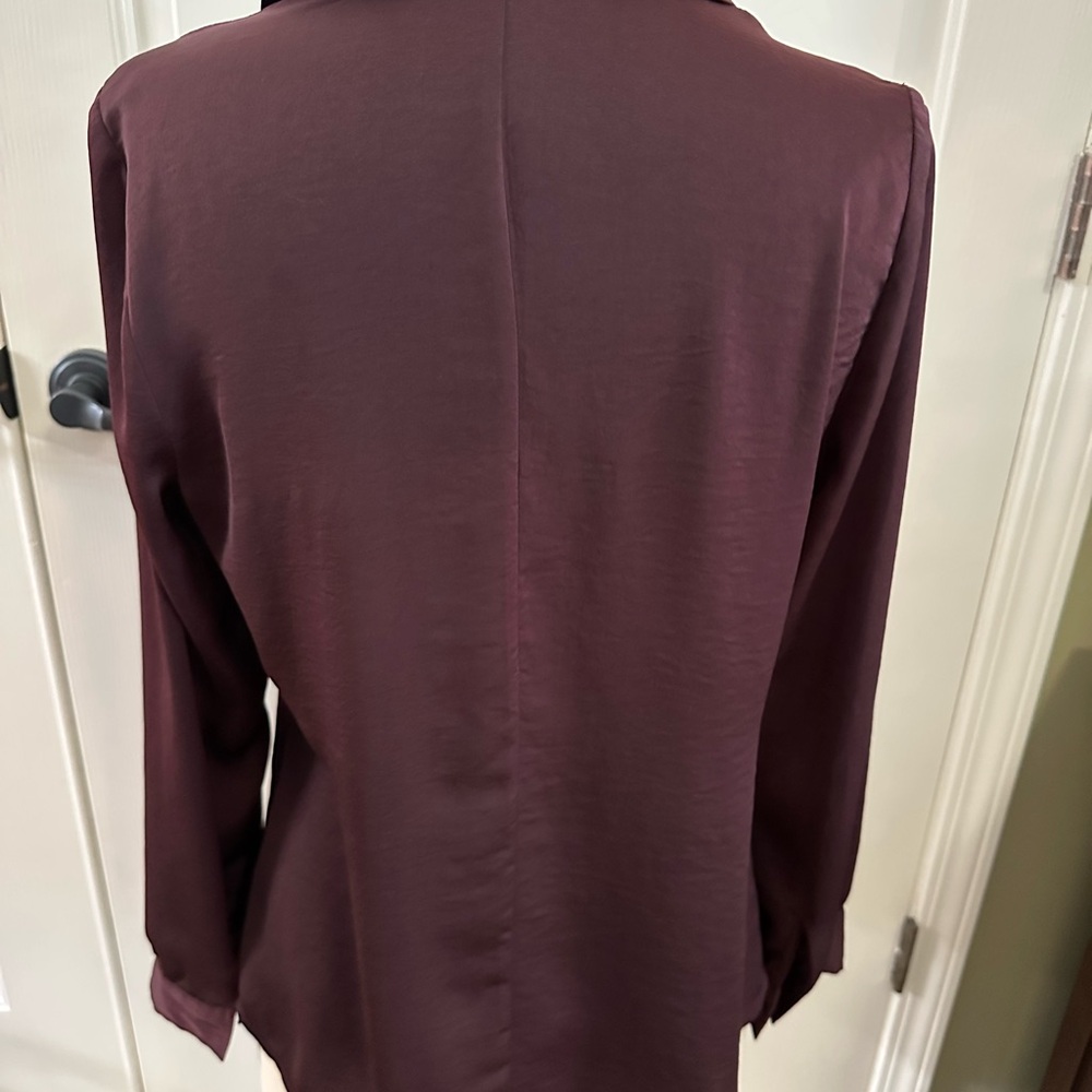 LOFT Red Long Sleeve Polo Blouse - Picture 2 of 3
